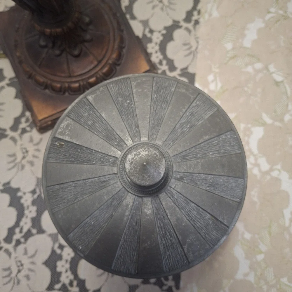 RARE Ceramic Carousel Cookie Jar Pewter Lid Seltmann Weiden x Schmidt Vtg 1998